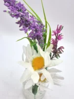 6 x Wholesale Artificial Lavender & Daisy Flowers mini Glass Vase Party Wedding - Image 3