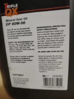 5L Triple QX EP 80W-90 Gear Oil GL5 Extreme Pressure Manual Transmission Fluid - Image 2