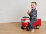 Wooden Baby Ride On Car Walker My First Ride Baby Car Push Along Ride FIRE ENGINE - Image 2