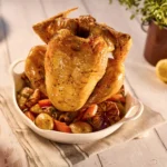 BIA International Vertical Chicken Roaster White Ceramic Stoneware Roasting Pan