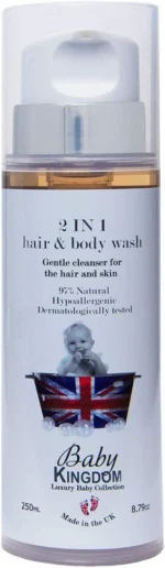 6 x Baby Kingdom 2 in1 Hair & Body Wash 250ml 97% Natural Luxury Baby Cleanser - Image 3