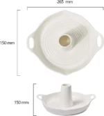 BIA International Vertical Chicken Roaster White Ceramic Stoneware Roasting Pan - Image 5