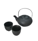 4 x BIA Stoneware Hobnail Teapot & 2 Cups Ceramic Japanese Style Kettle Black - Image 3