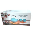 4 x BIA Stoneware Hobnail Teapot & 2 Cups Ceramic Japanese Style Kettle Turquise - Image 2