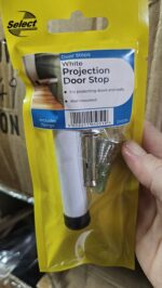 12 x Wholesale White Projection Door Stop with Fixings Wall Mounted Rubber Tip Skirting Protector - Image 2